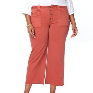 NYDJ Plus Teresa Auburn Wide Leg Ankle Cut Jeans